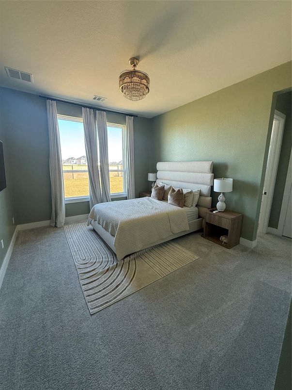 Bedroom, Chandelier, Interior