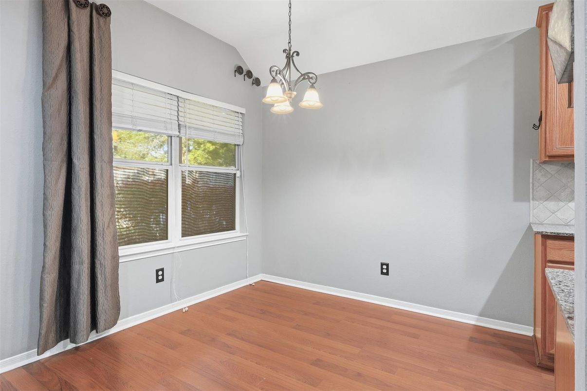 Chandelier, Empty room, Interior, Pendant Lights, Wood Texture Flooring