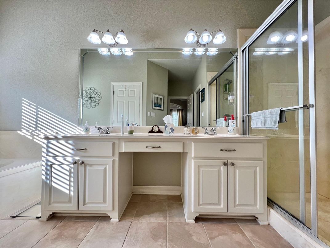 Bathroom, Dual Sink Vanities, Glass Shower, Interior