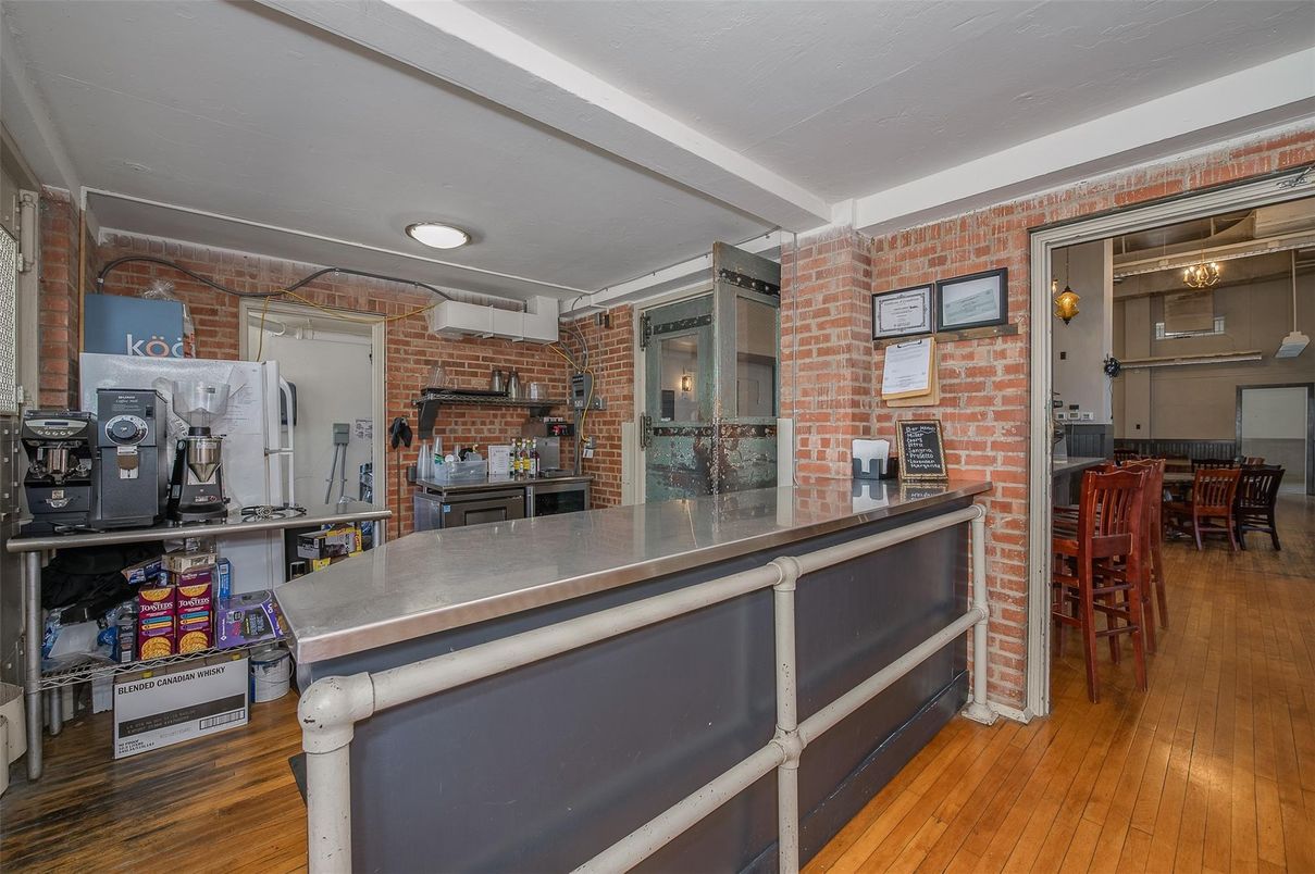 Dining room, Interior, Kitchen, Stone Walls, Wood Texture Flooring