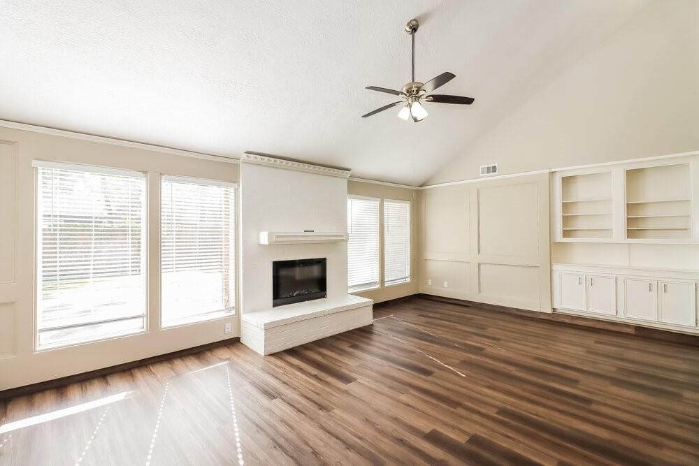 Empty room, Fireplace, Interior, Wood Texture Flooring