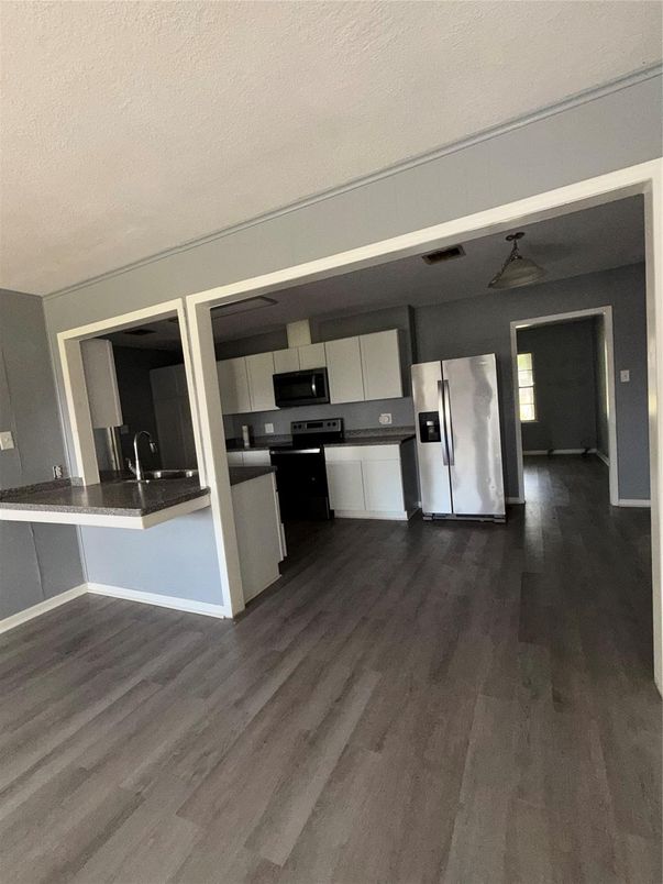 Interior, Kitchen, Stainless Steel Appliances, Wood Texture Flooring