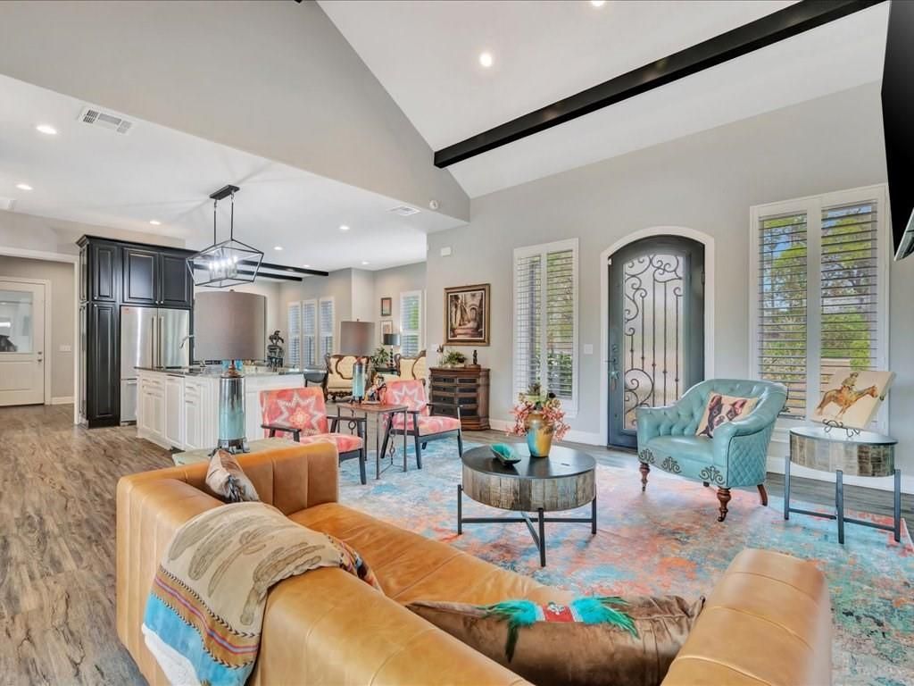 Interior, Kitchen, Living room, Pendant Lights, Recessed Lighting, Stainless Steel Appliances, Wood Texture Flooring