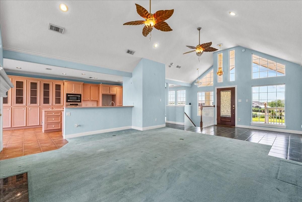 Empty room, Interior, Kitchen, Recessed Lighting