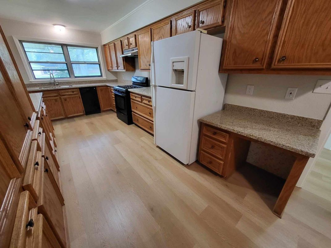 Interior, Kitchen, Wood Texture Flooring