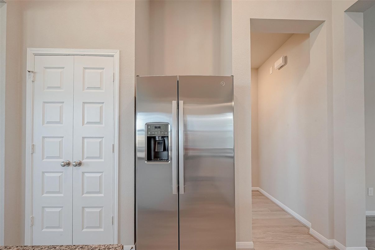 Interior, Kitchen, Stainless Steel Appliances, Wood Texture Flooring