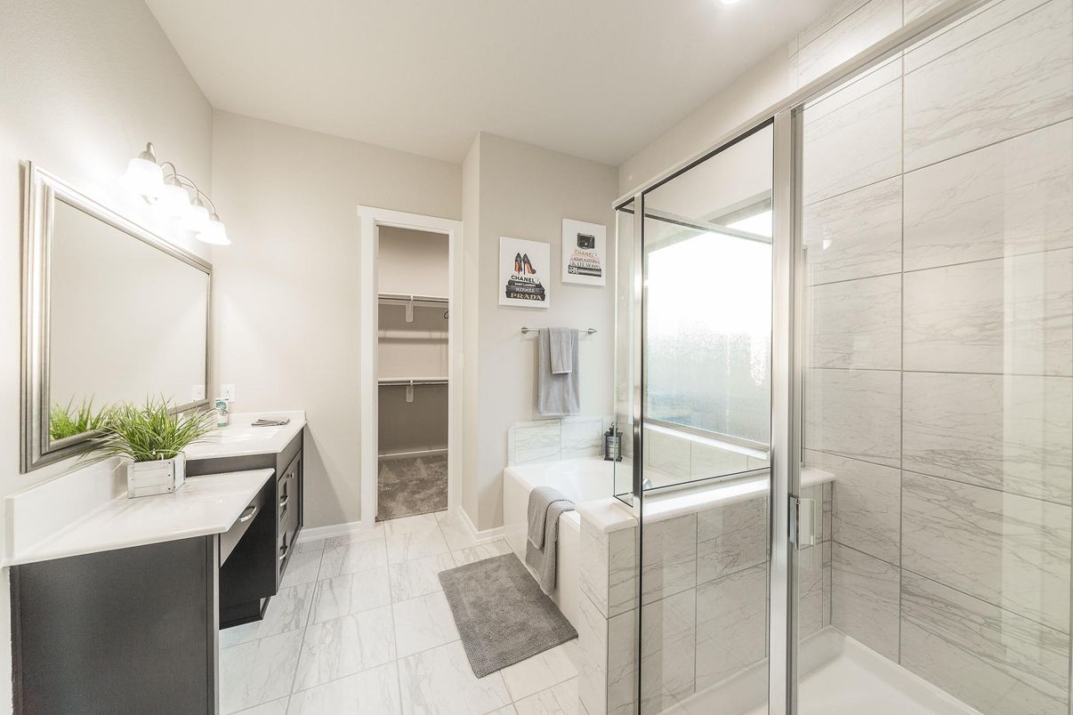 Bathroom, Glass Shower, Interior, Marble, Marble Walls, Walk-in Closets
