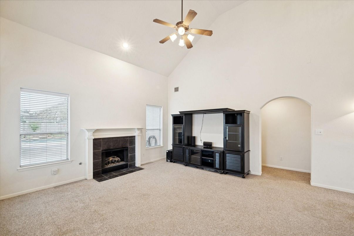 Empty room, Fireplace, Interior, Recessed Lighting