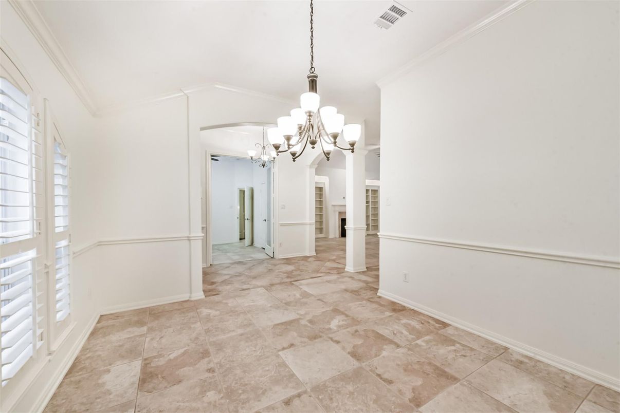 Chandelier, Empty room, Interior