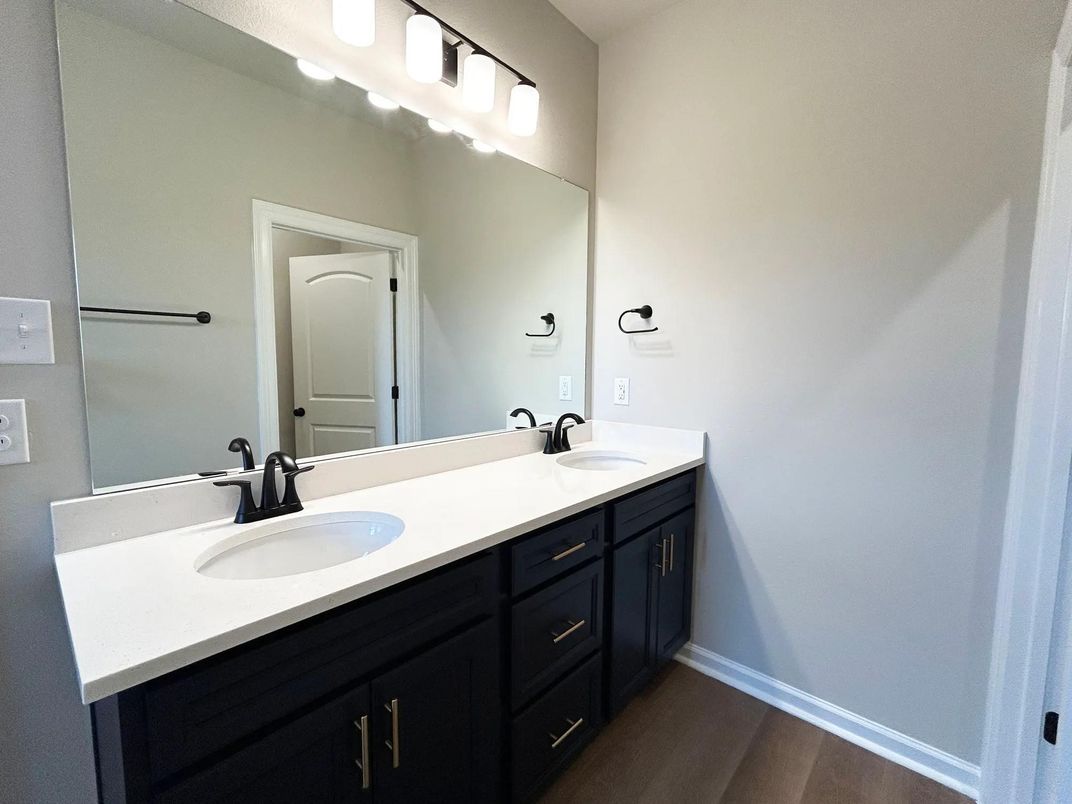 Bathroom, Dual Sink Vanities, Interior, Wood Texture Flooring