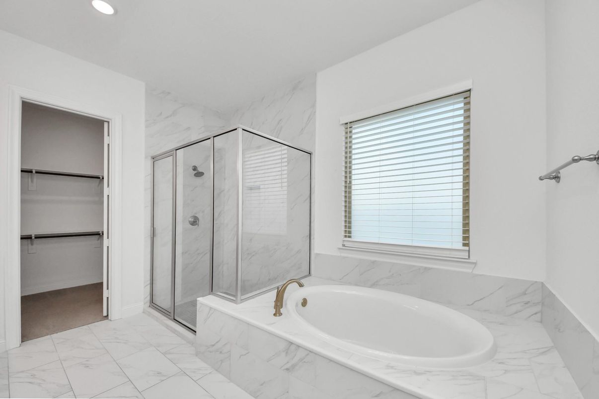 Bathroom, Glass Shower, Interior, Marble, Marble Walls, Recessed Lighting