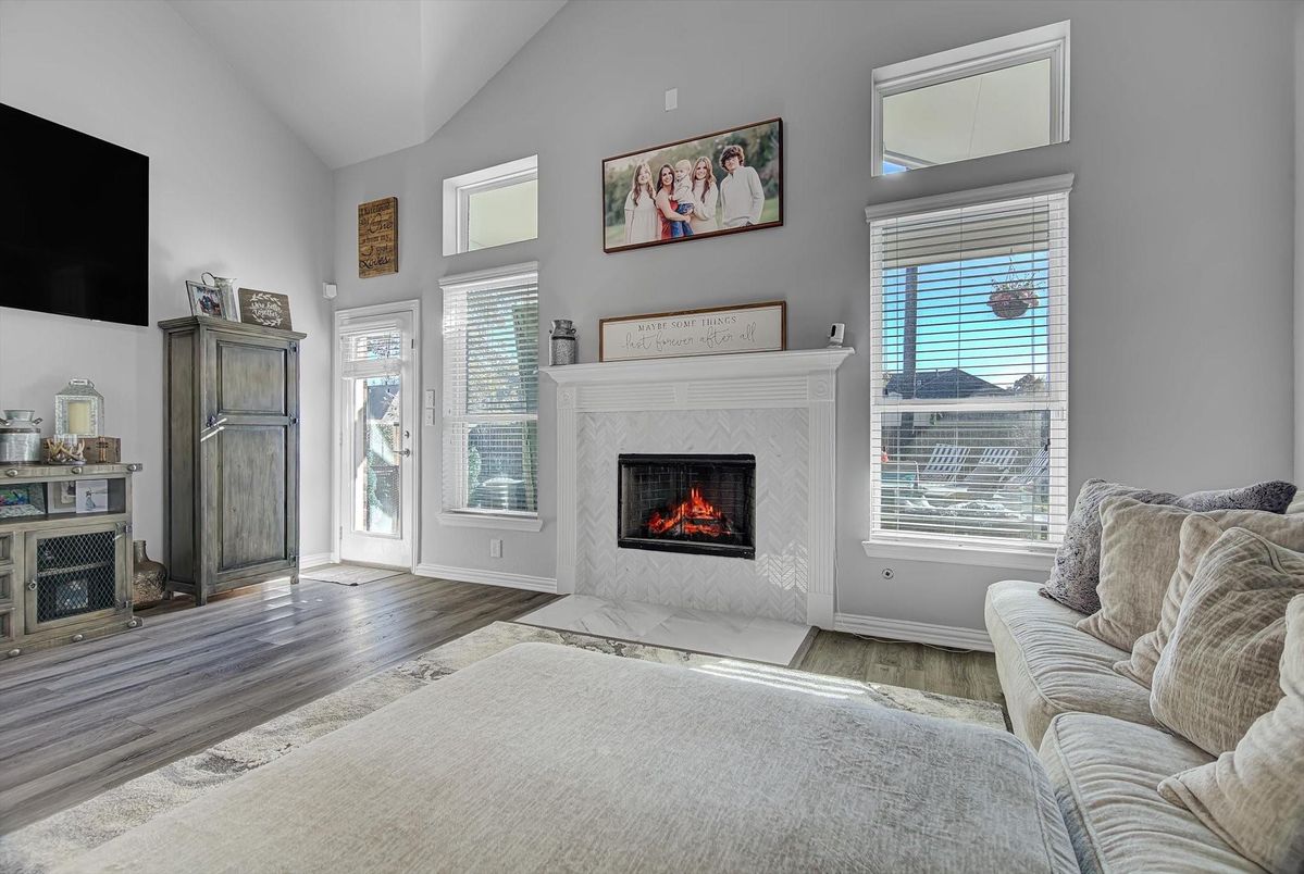 Fireplace, Interior, Wood Texture Flooring