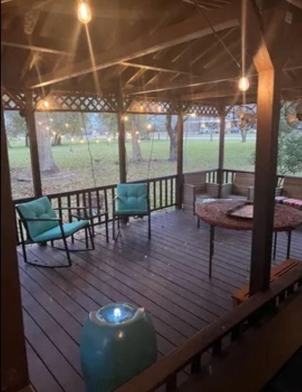 Exterior, Hot Tub, Wood Texture Flooring