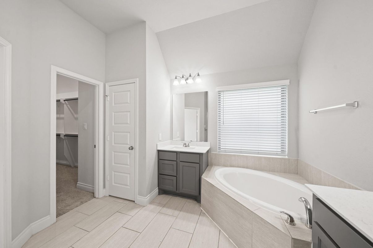 Bathroom, Dual Sink Vanities, Interior, Walk-in Closets, Wood Texture Flooring