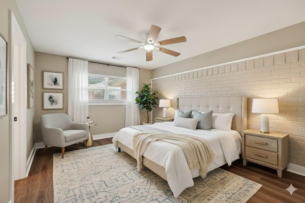 Bedroom, Interior, Wood Texture Flooring