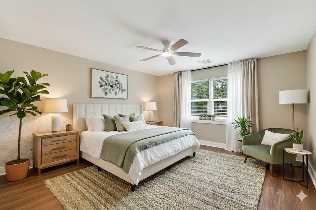 Bedroom, Interior, Wood Texture Flooring