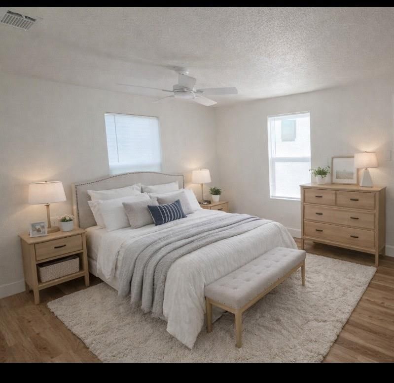 Bedroom, Interior, Wood Texture Flooring