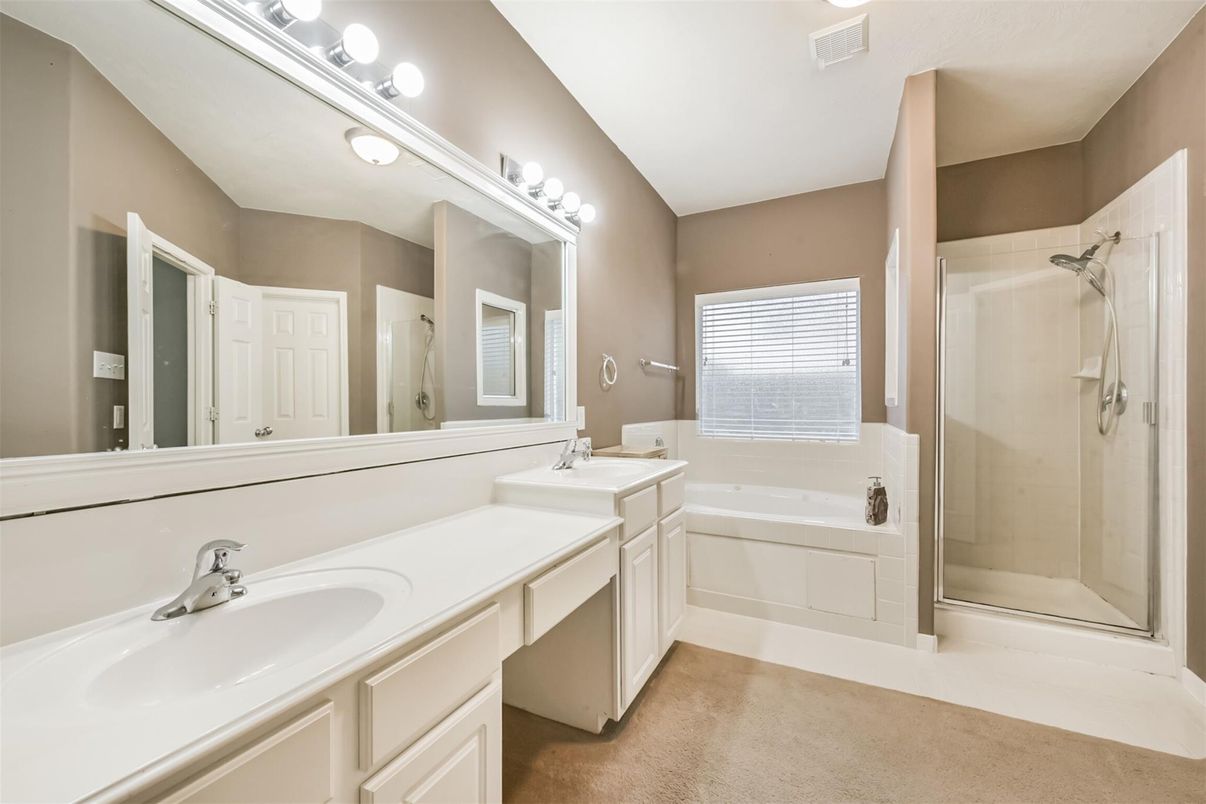 Bathroom, Dual Sink Vanities, Glass Shower, Interior