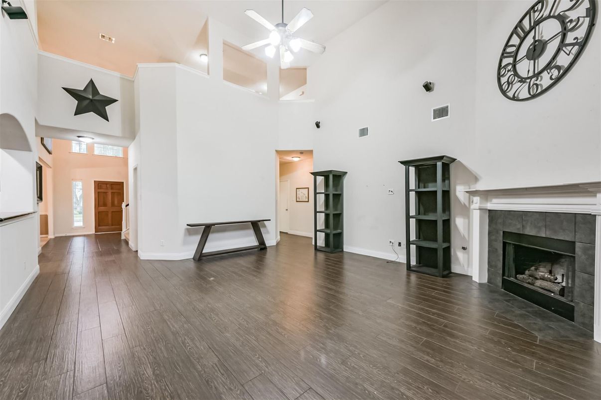 Fireplace, Interior, Wood Texture Flooring