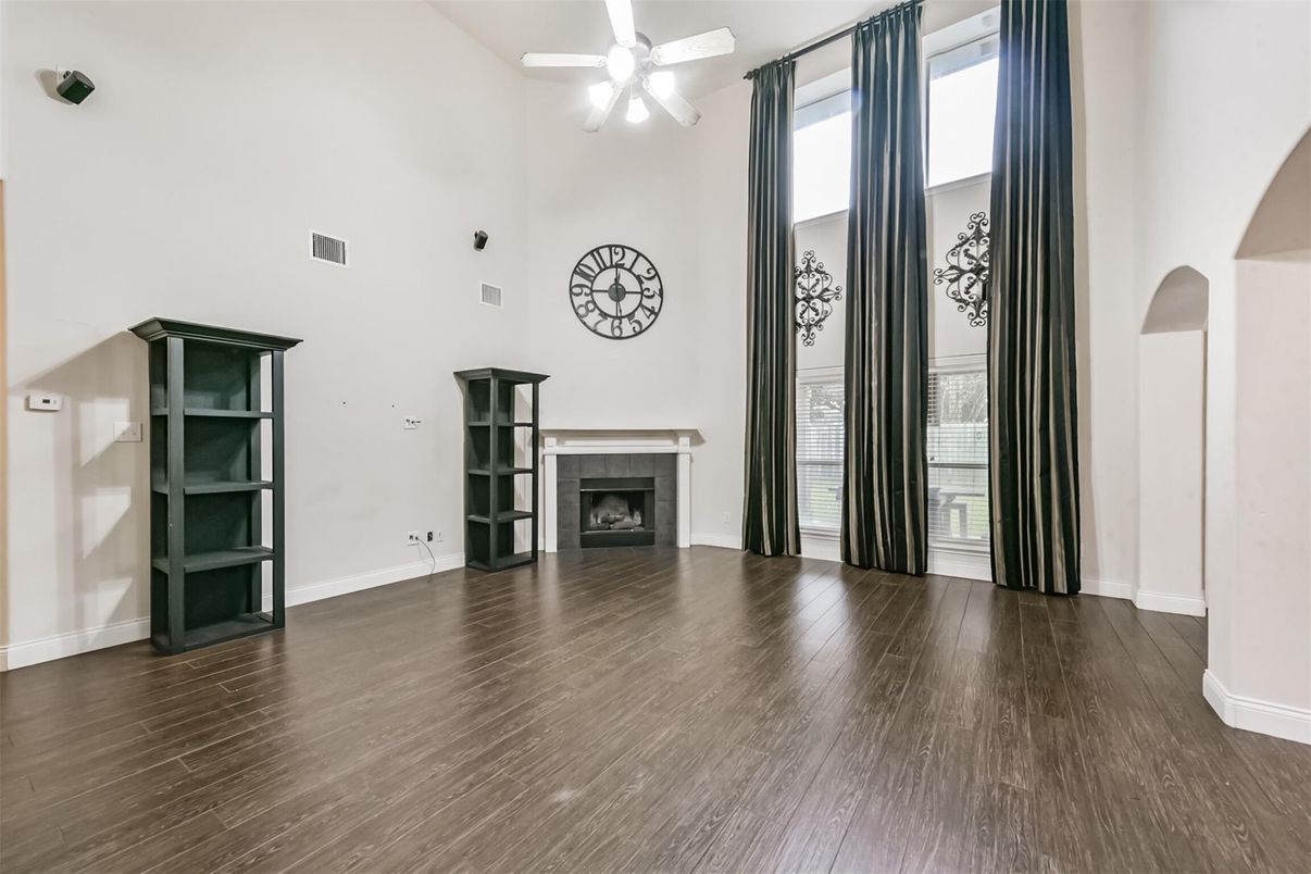Empty room, Fireplace, Interior, Wood Texture Flooring