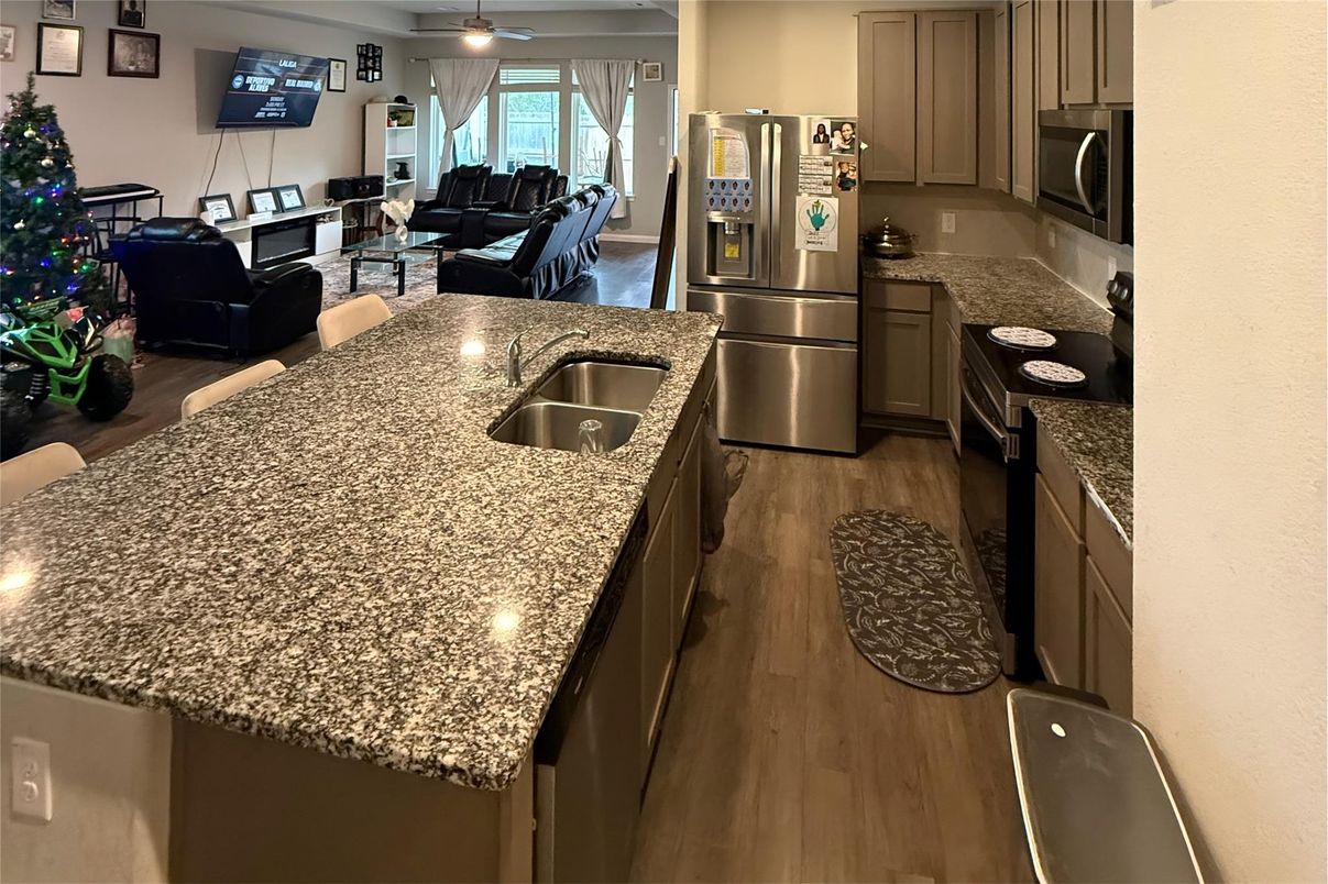 Interior, Kitchen, Living room, Wood Texture Flooring