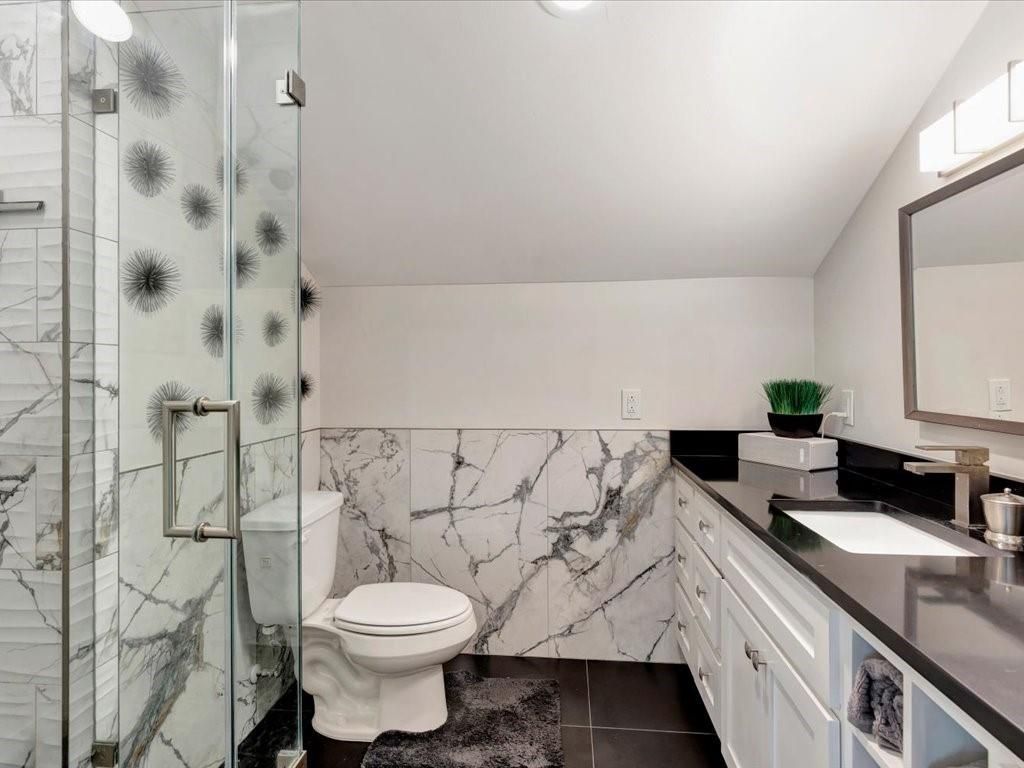 Bathroom, Glass Shower, Interior, Marble Walls