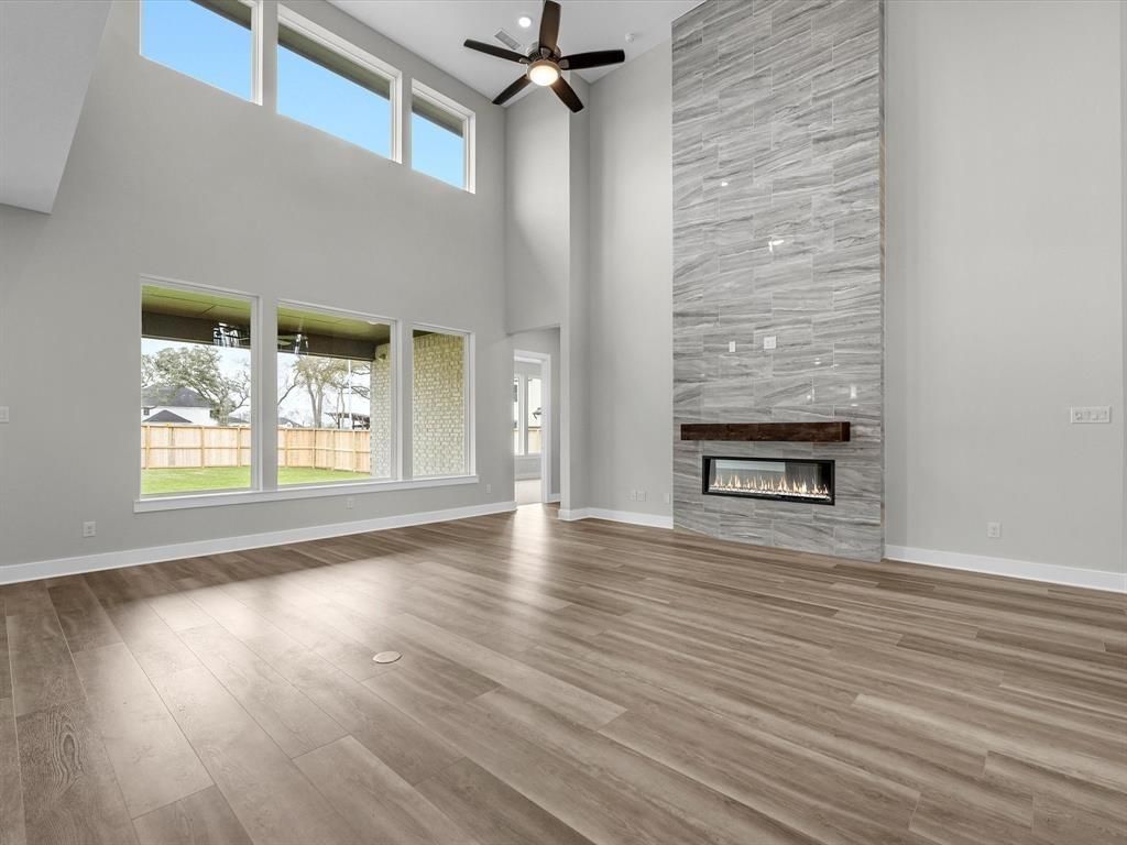 Empty room, Fireplace, Interior, Wood Texture Flooring