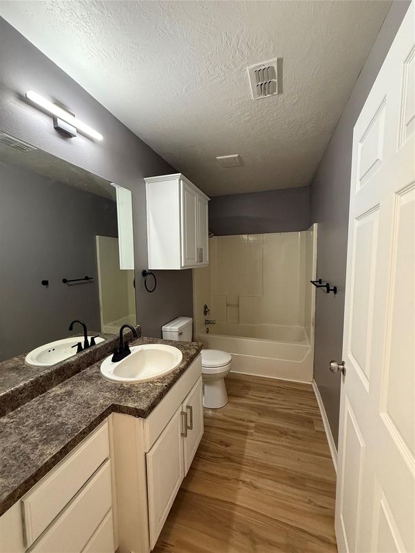 Bathroom, Dual Sink Vanities, Interior, Wood Texture Flooring