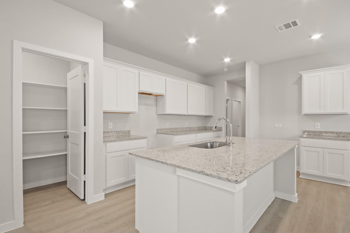 Interior, Kitchen, Recessed Lighting, Wood Texture Flooring