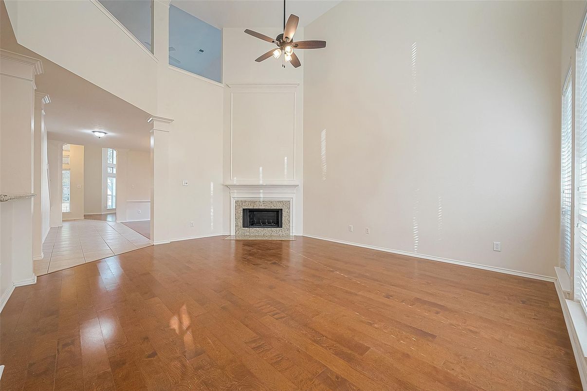 Empty room, Fireplace, Interior, Wood Texture Flooring