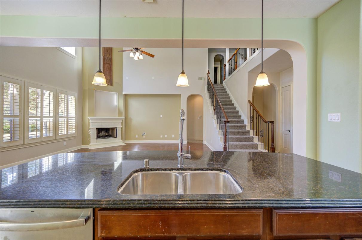 Fireplace, Interior, Pendant Lights