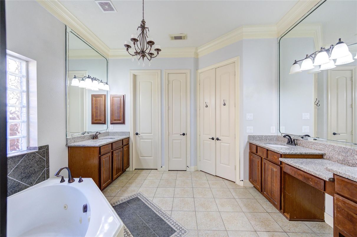 Bathroom, Chandelier, Dual Sink Vanities, Interior