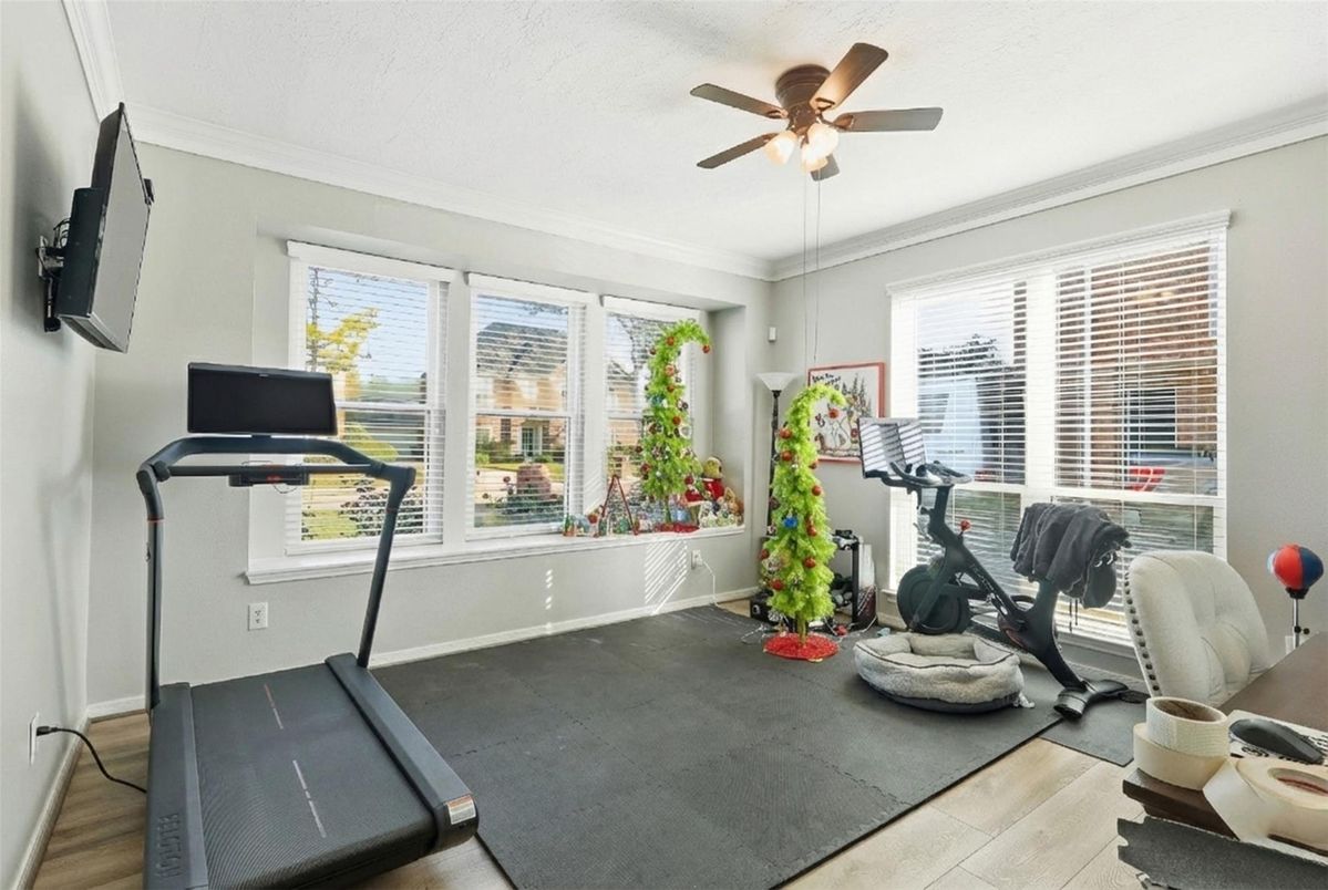 Fitness Equipment, Interior, Wood Texture Flooring