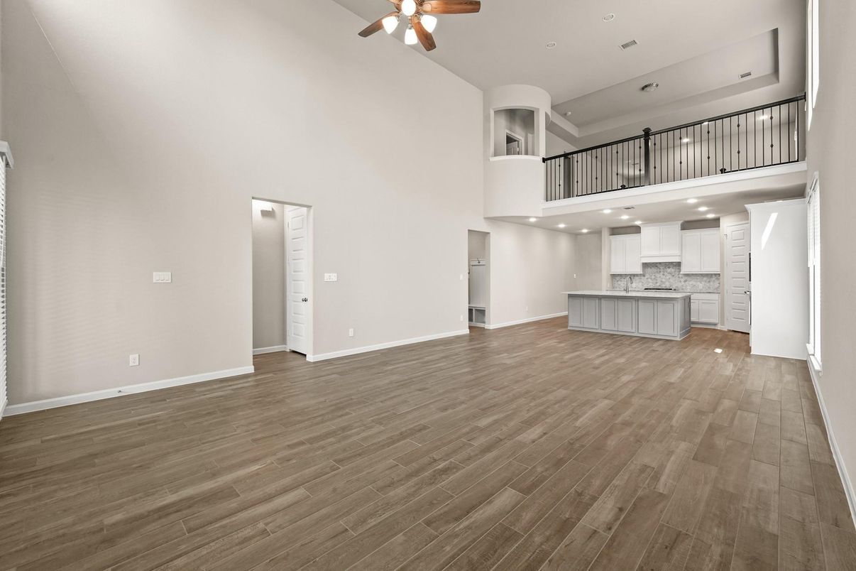 Interior, Kitchen, Recessed Lighting, Wood Texture Flooring