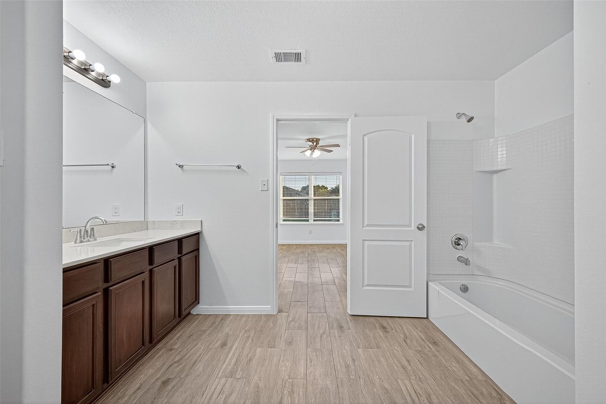 Bathroom, Interior, Wood Texture Flooring