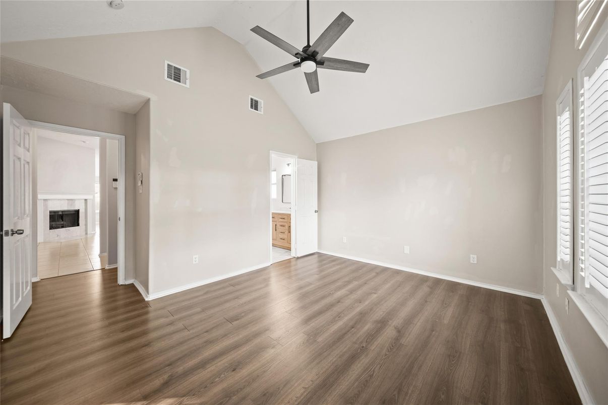 Empty room, Fireplace, Interior, Wood Texture Flooring