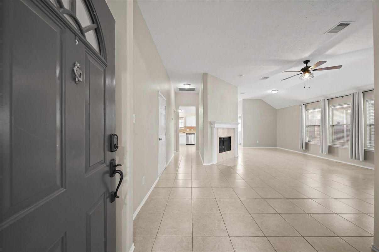 Empty room, Fireplace, Interior, Recessed Lighting