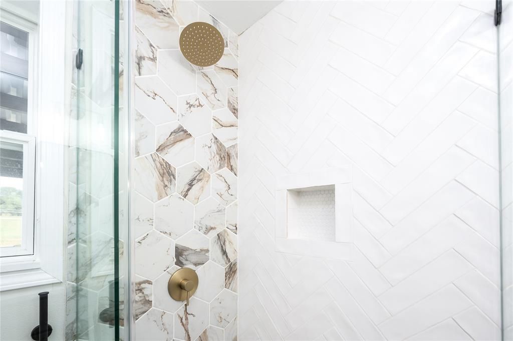 Bathroom, Glass Shower, Interior, Marble Walls