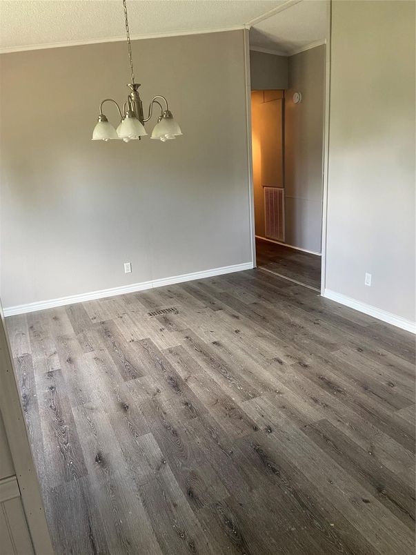 Chandelier, Empty room, Interior, Wood Texture Flooring