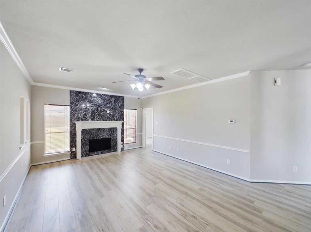 Empty room, Fireplace, Interior, Wood Texture Flooring