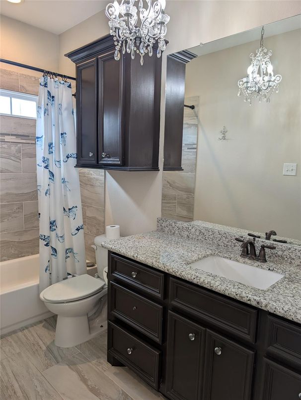 Bathroom, Chandelier, Interior, Wood Texture Flooring