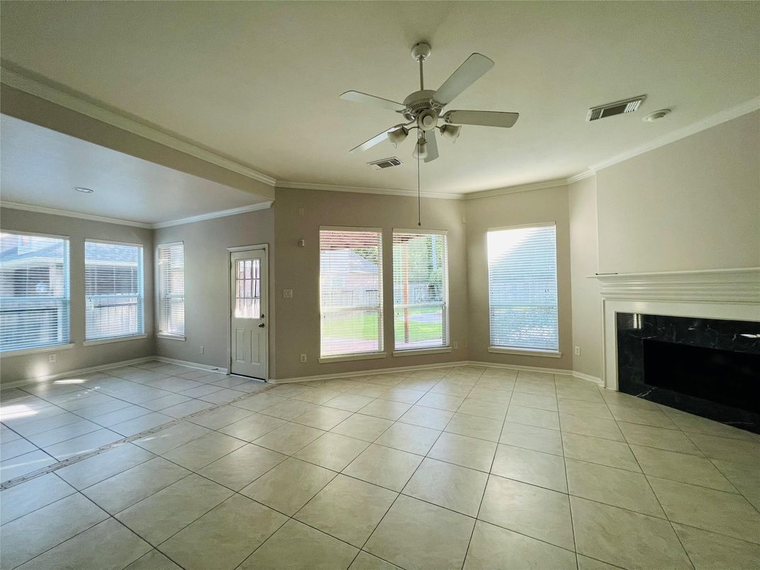 Empty room, Fireplace, Interior