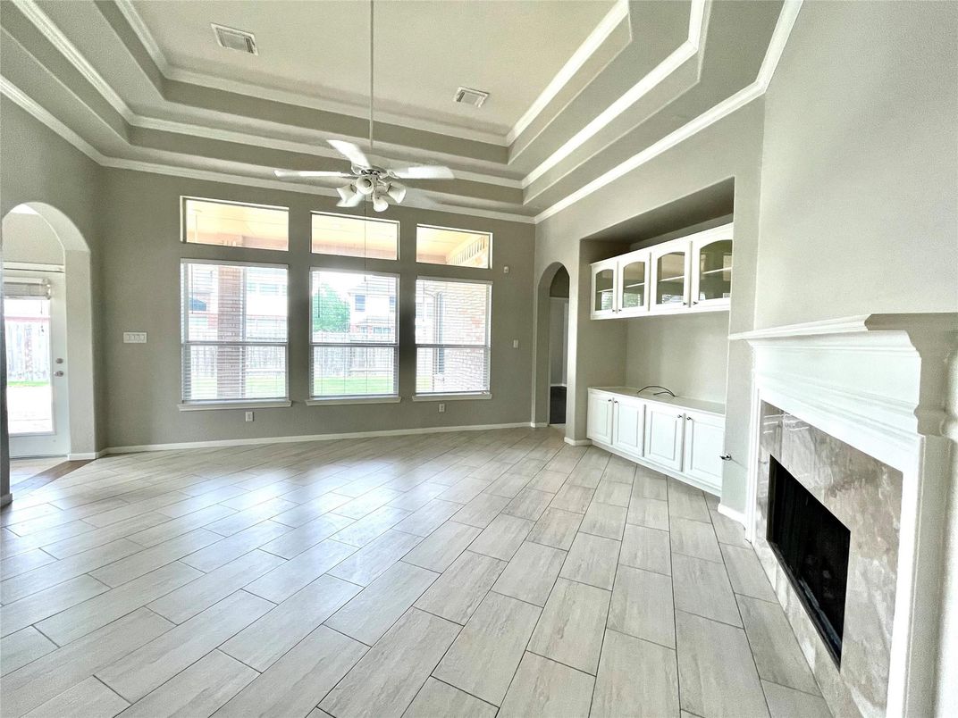 Empty room, Fireplace, Interior, Wood Texture Flooring