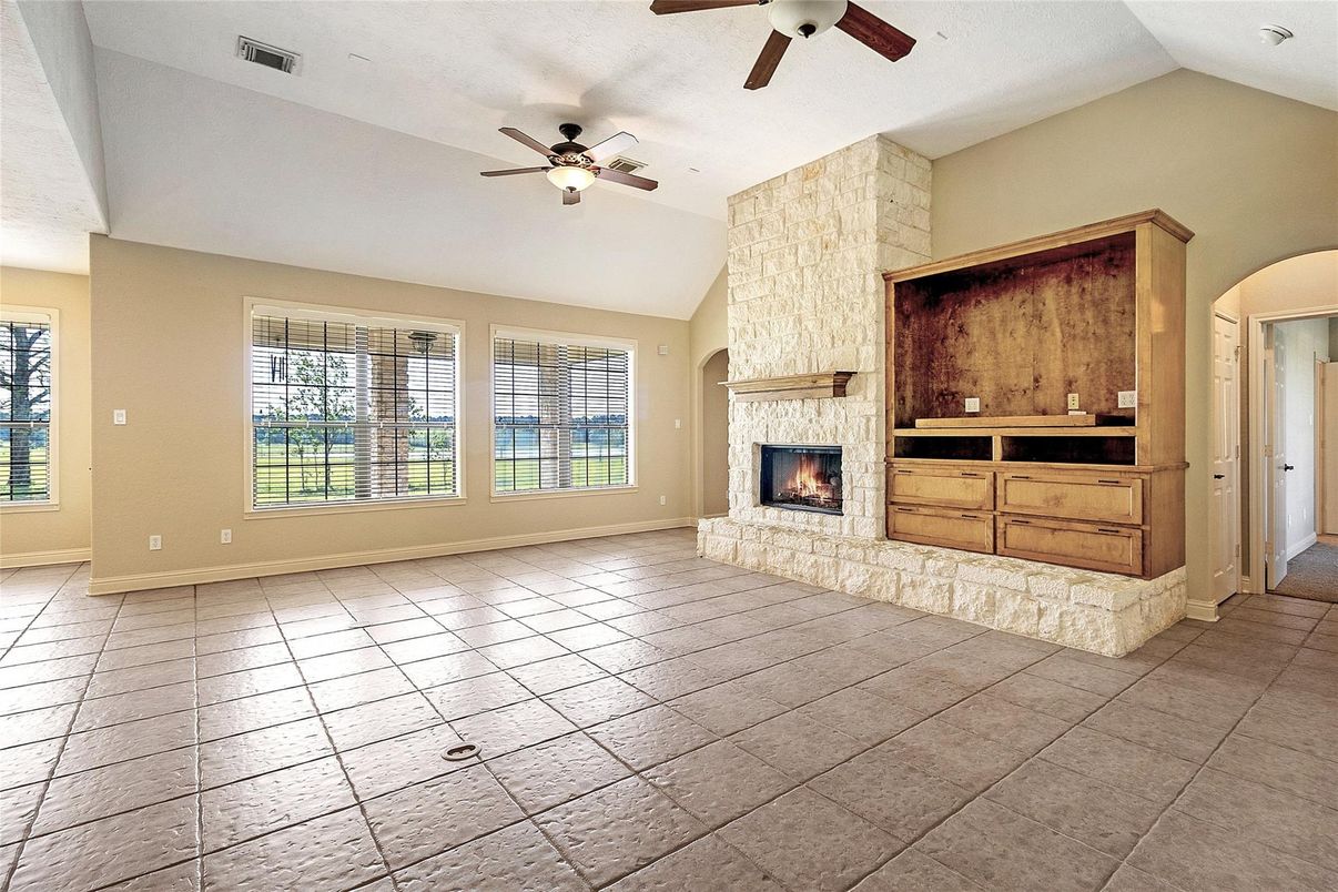 Empty room, Fireplace, Interior