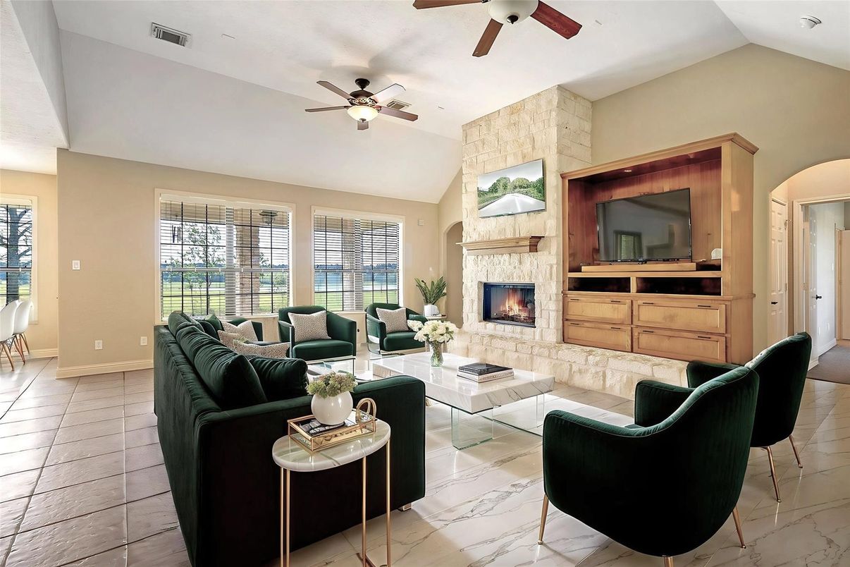 Fireplace, Interior, Living room, Marble, Stone Walls