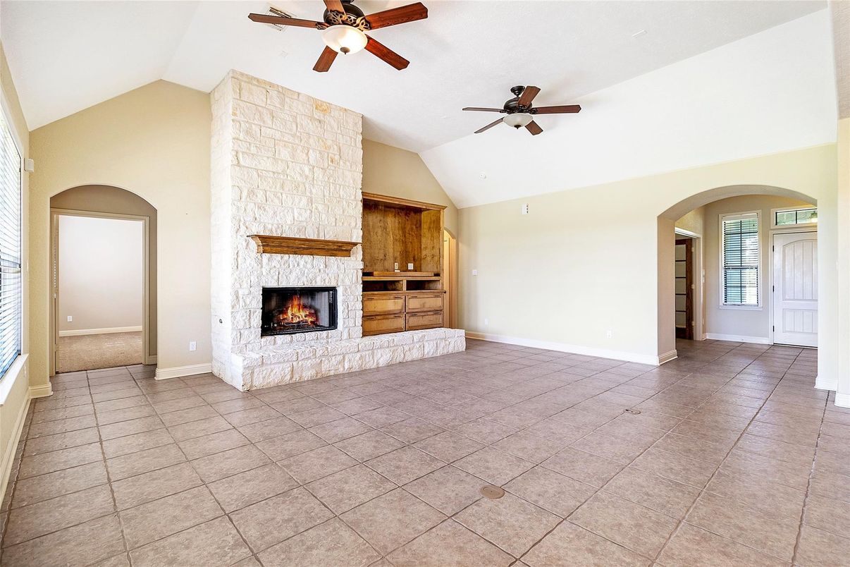 Empty room, Fireplace, Interior