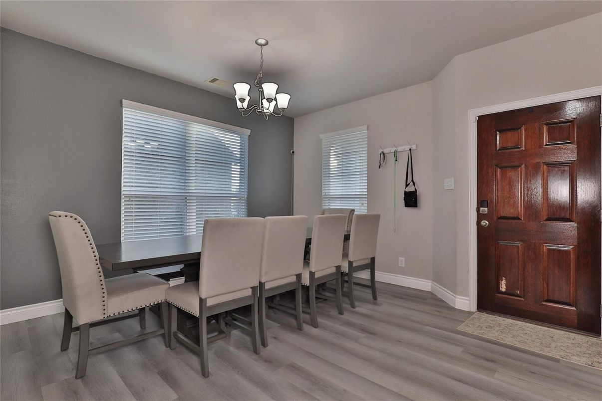 Chandelier, Dining room, Interior, Wood Texture Flooring