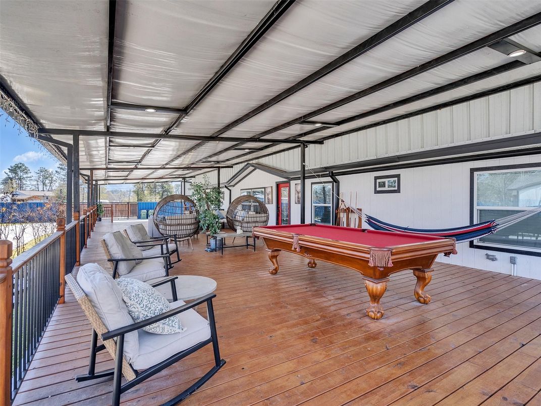 Billiard Table, Game Room, Interior, Sun Room, Wood Texture Flooring
