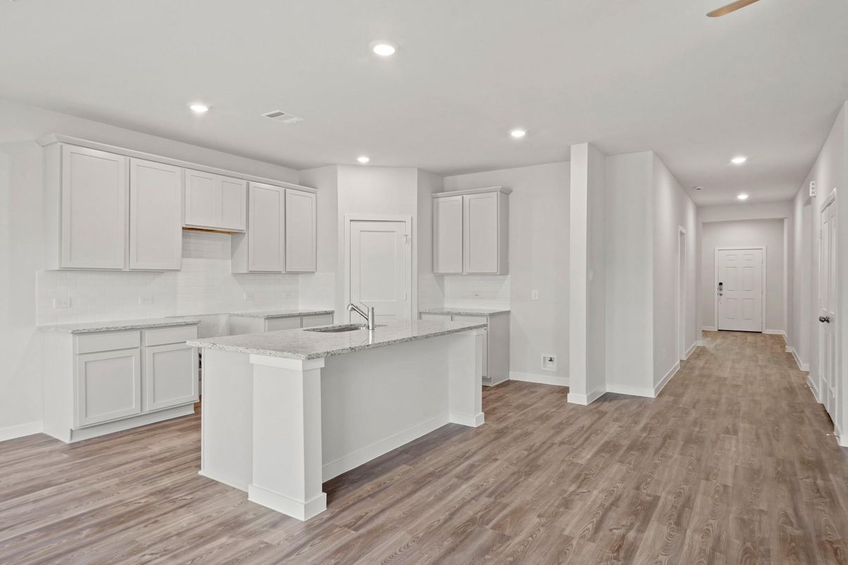 Interior, Kitchen, Recessed Lighting, Wood Texture Flooring