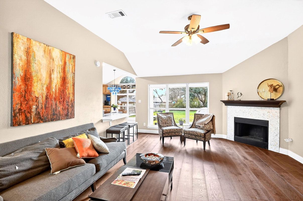 Fireplace, Interior, Living room, Wood Texture Flooring